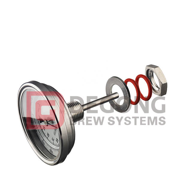 Kit termometro bimetallico senza saldatura, sonda da 3" e 2", 1/2"MNPT, 0~220F gradi, termometro per la produzione di birra, bollitore per homebrew