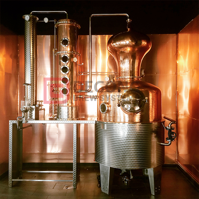500L 1000L 1500L Prezzo di fabbrica Rame Alcol Whisky Attrezzatura per la distillazione del rum