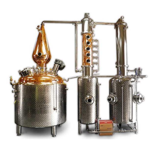 Alambicco 1000L Rame ancora Pentola Attrezzatura per la produzione di birra Pentola per distillazione riscaldata a vapore Vodka Whisket Attrezzatura per la distillazione del gin