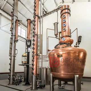 Sistema di distillatore di alcol a T in rame con colonna di riflusso in acciaio inossidabile da 200 litri